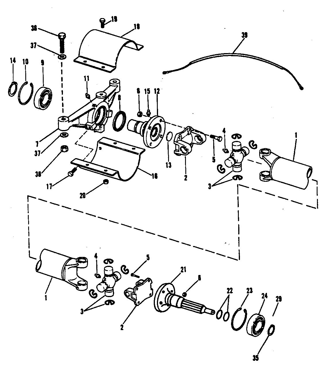 MERCRUISER 465 H.P. ENGINE DRIVESHAFT EXTENSION COMPONENTS (BRAVO)