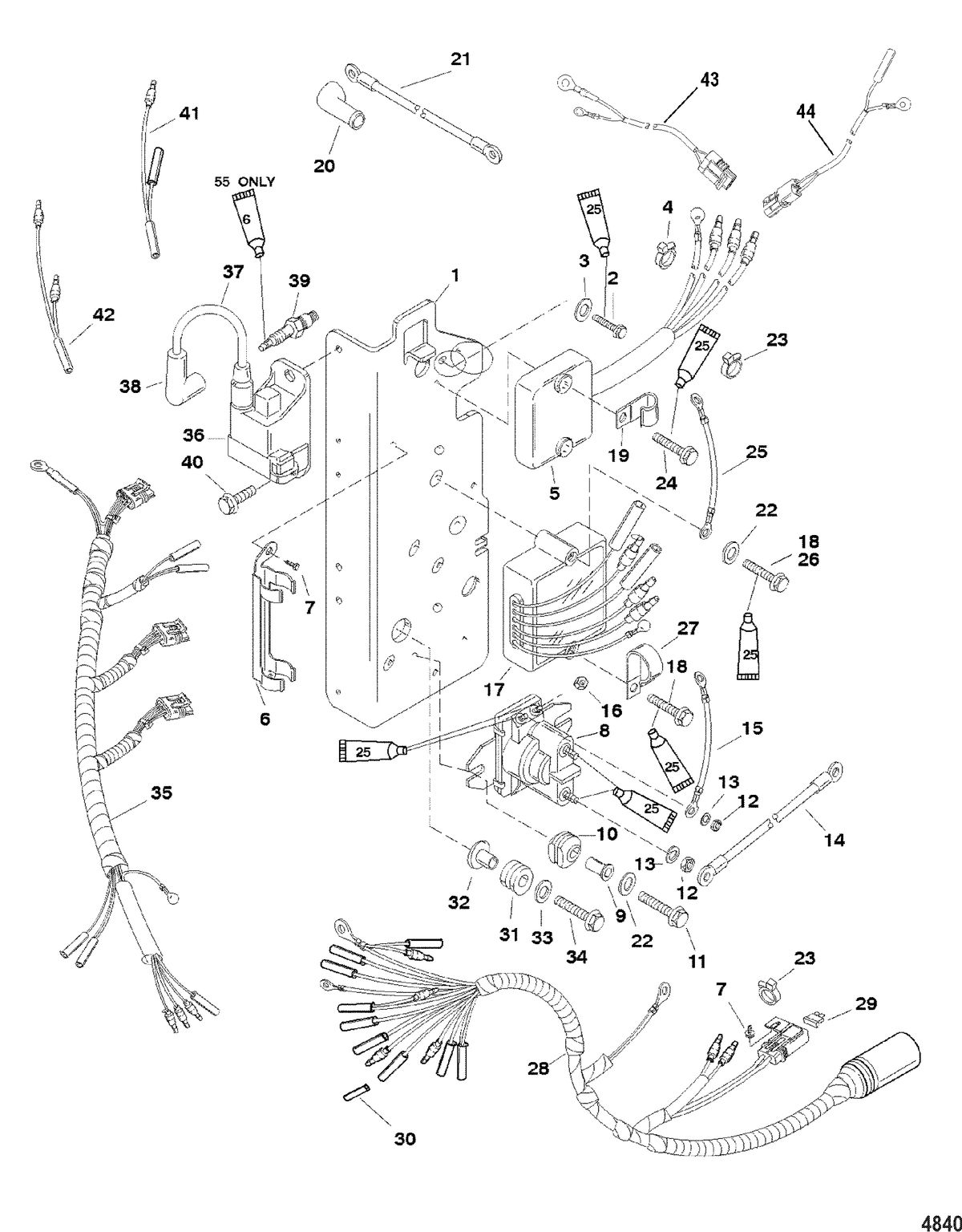 MERCURY/MARINER 55/60 JET 40/45 (3 CYLINDER) Electrical Components