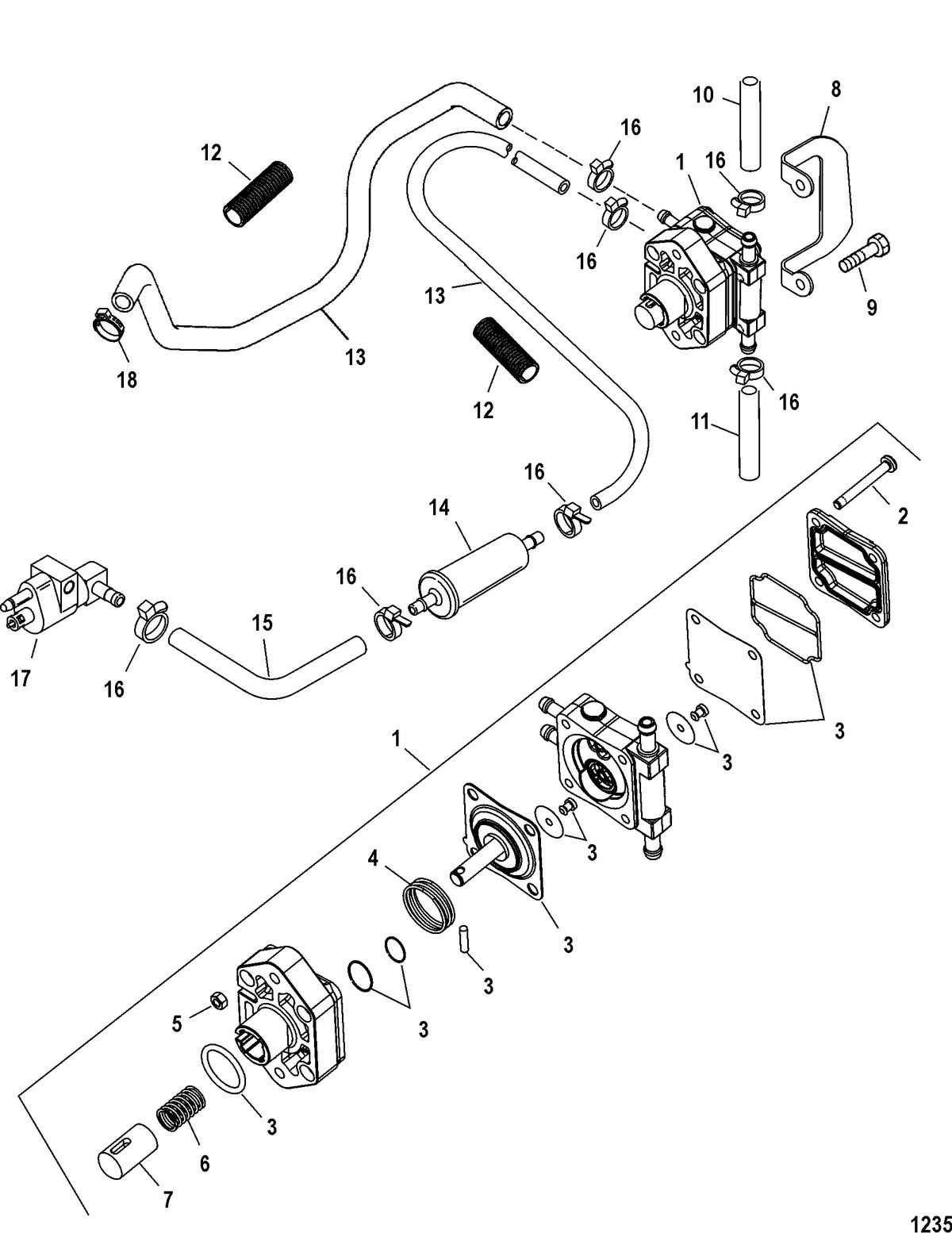 MERCURY/MARINER 25 (4-STROKE) Fuel Pump