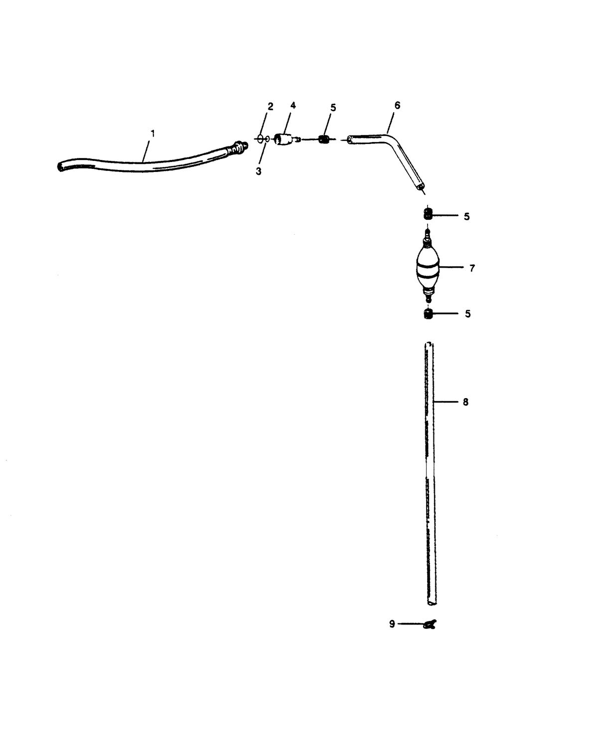 FORCE FORCE 1989 125 HP "A" MODELS FUEL LINE