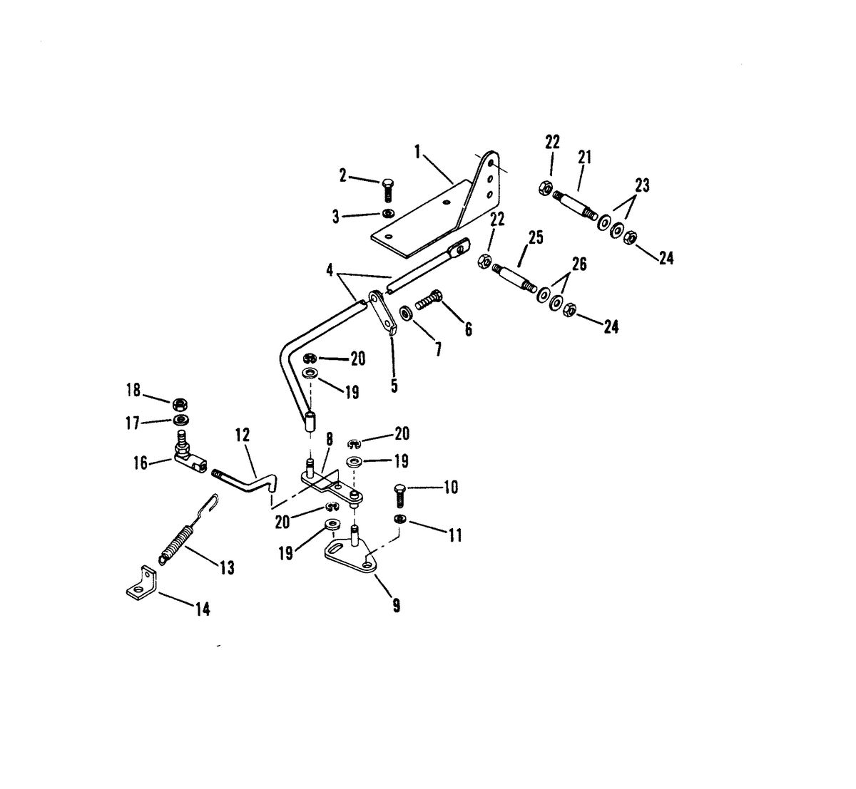 MERCRUISER D7.3L/270 DIESEL ENGINE (STERN DRIVE/INBOARD) THROTTLE LINKAGE (STERN DRIVE)