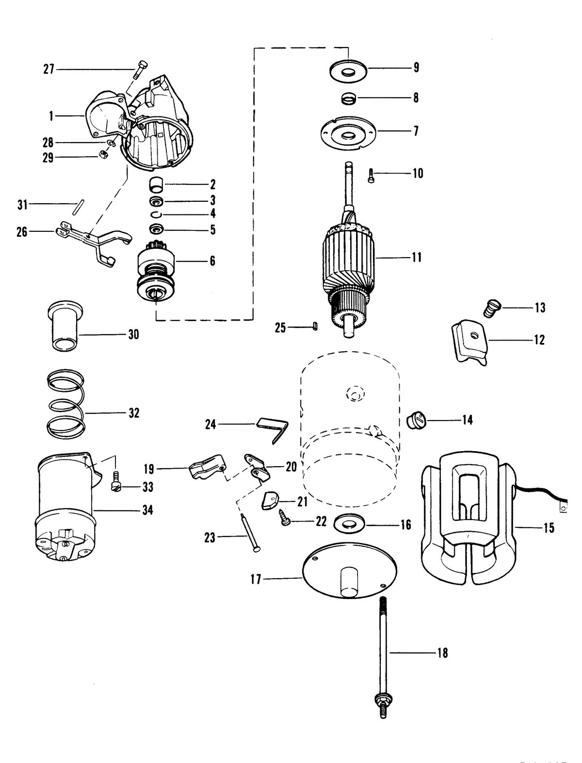 MERCRUISER 370 H.P. TRS ENGINE (CARD 37) STARTER MOTOR ASSEMBLY