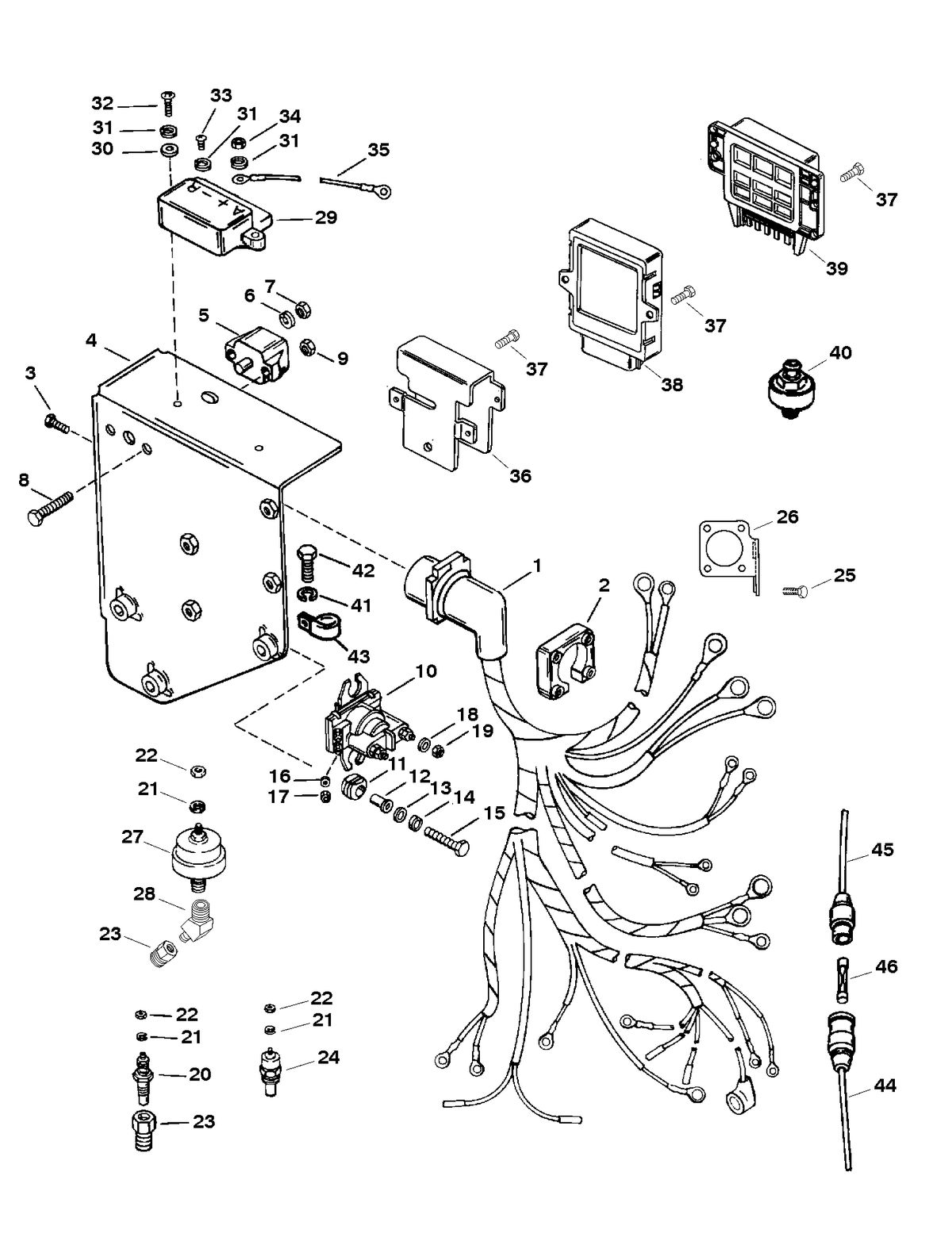 MERCRUISER 500 CARB (502CID) 8.2L ENGINE (GEN VI) ELECTRICAL COMPONENTS (SERIAL # 0K000001 THRU 0L001772)
