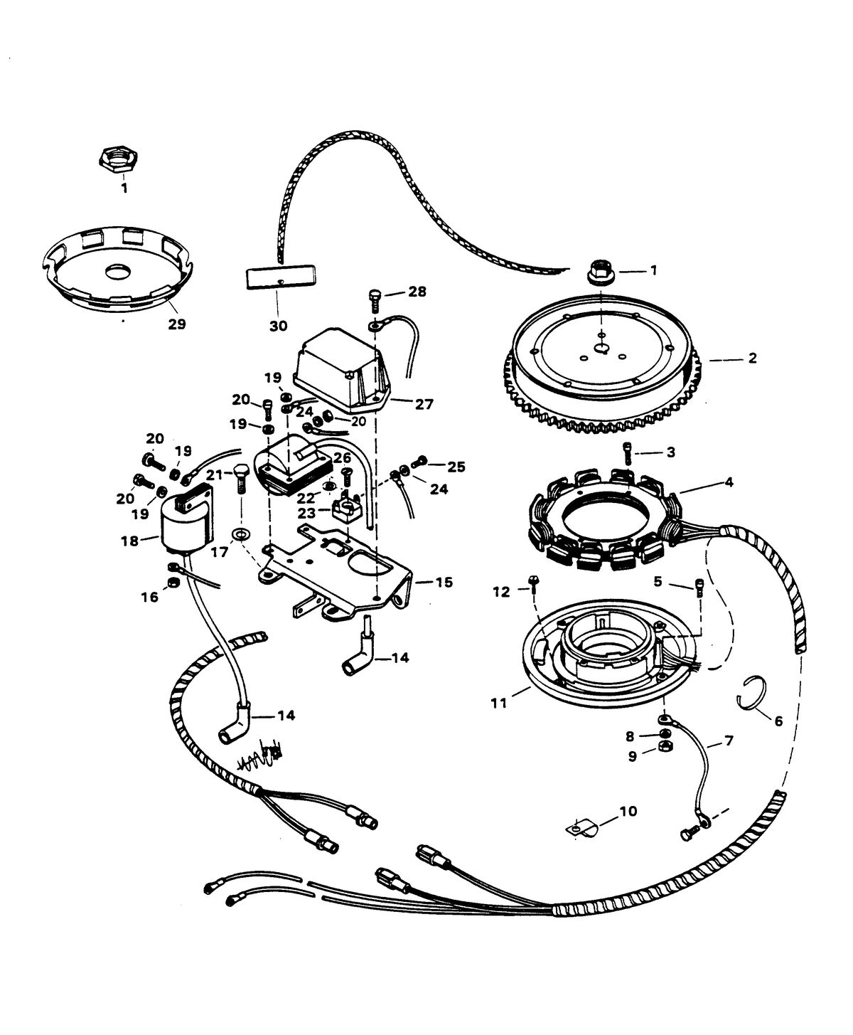 CHRYSLER 30 H.P. ALTERNATOR COMPONENTS