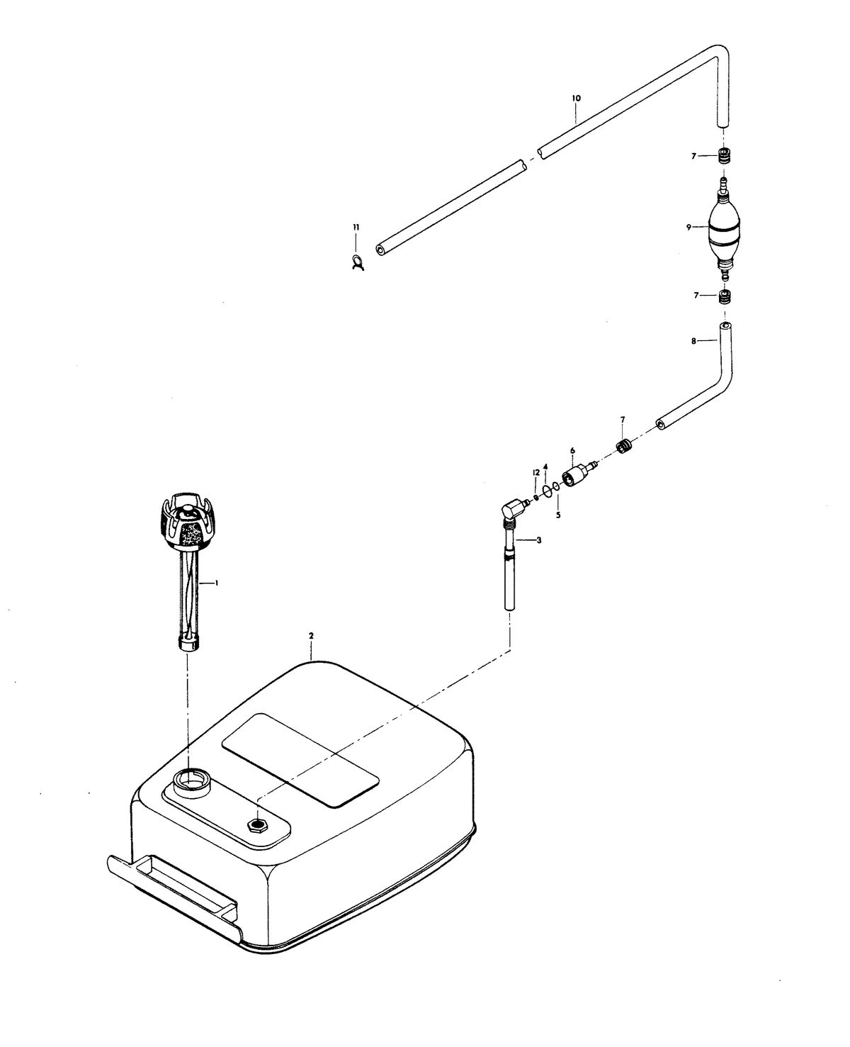 CHRYSLER 115 H.P. FUEL TANK AND LINE