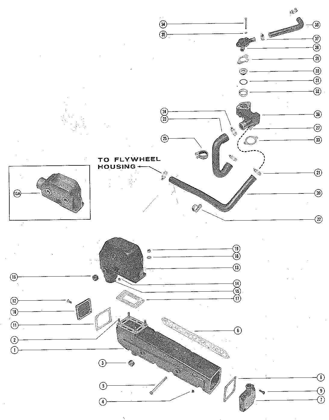MERCRUISER 270 ENGINE EXHAUST MANIFOLD ASSEMBLY, PORT