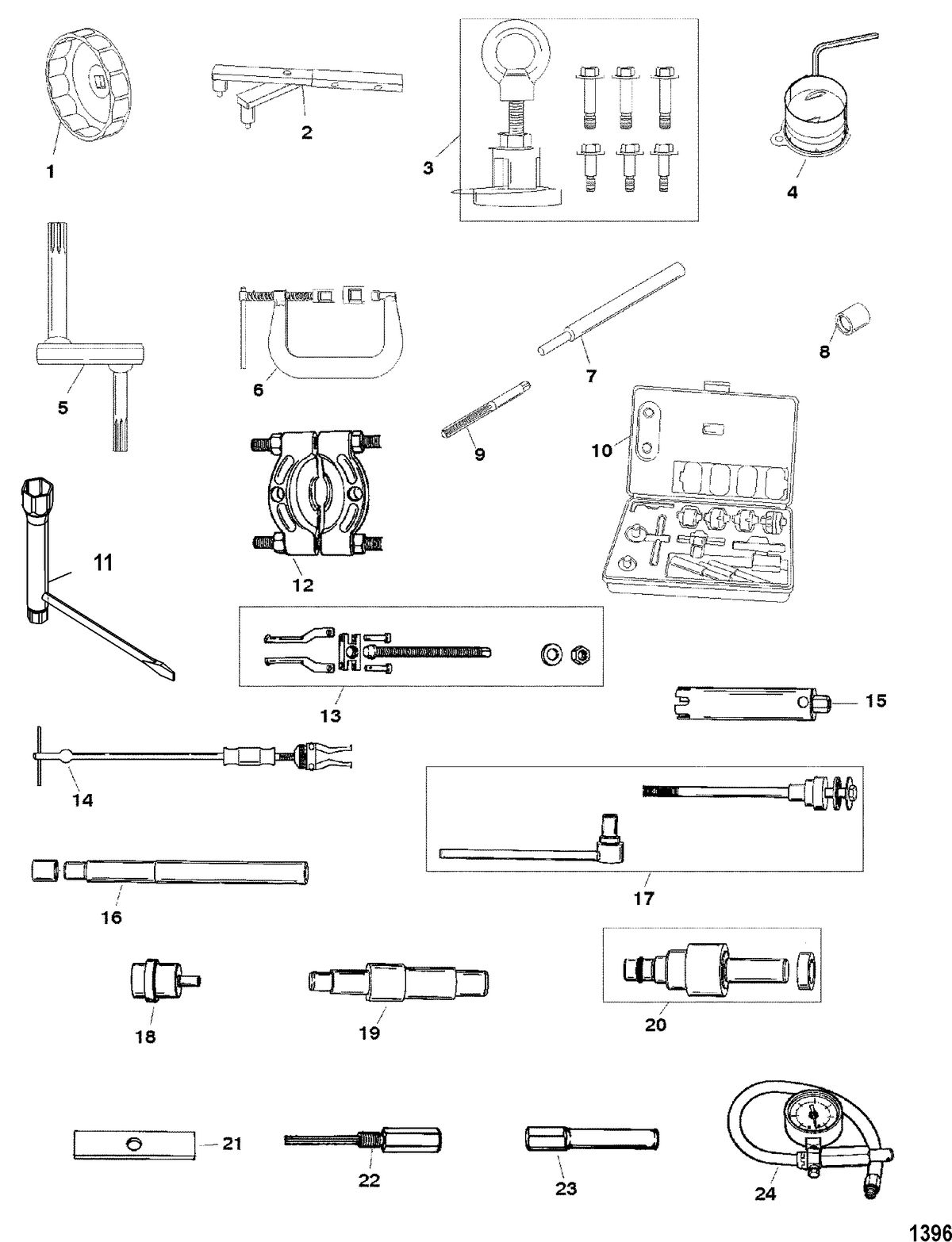 MERCURY/MARINER 9.9/13.5/15 (323CC) 8/9.9/15 BODENSEE 4-STROKE Tools
