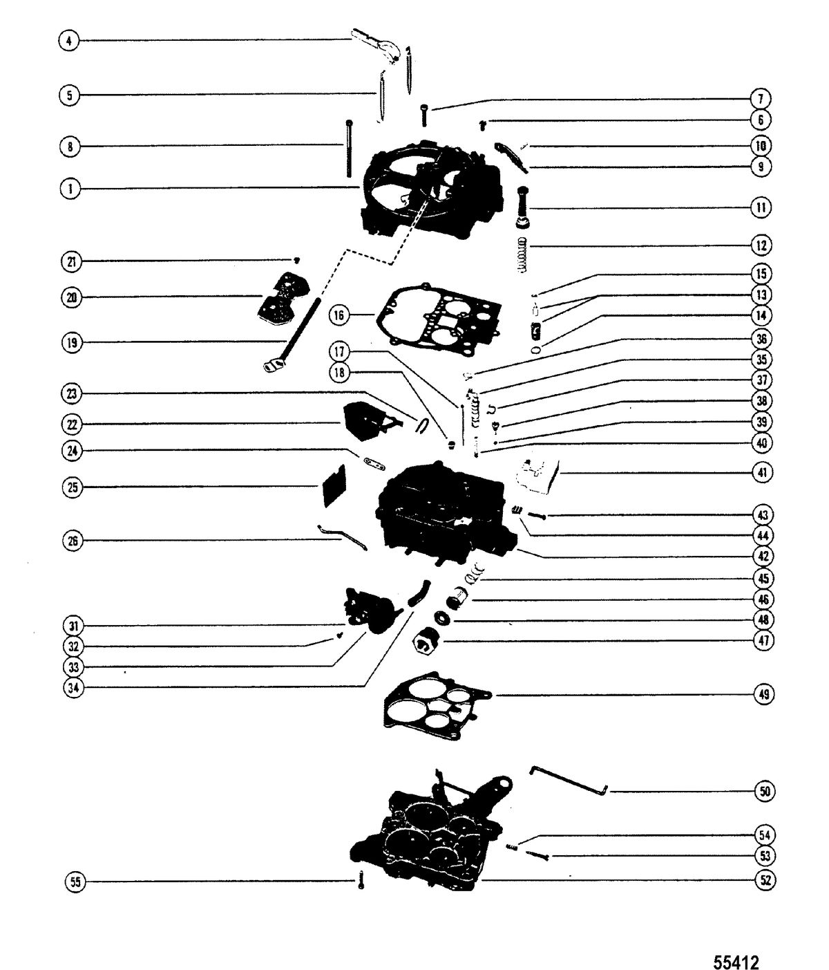 MERCRUISER 454 MAGNUM BRAVO ENGINE CARBURETOR
