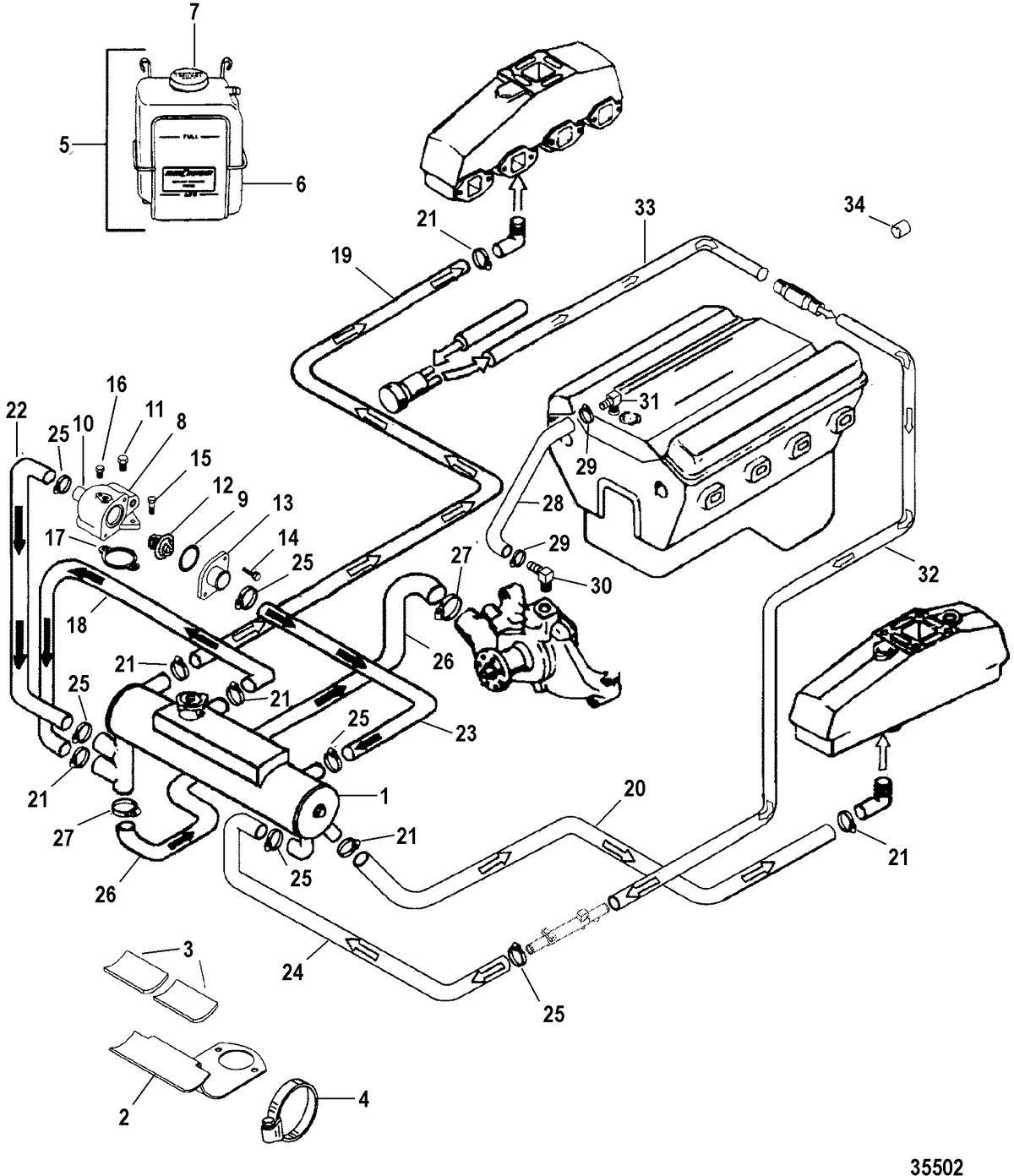 MERCRUISER 5.0L EFI ALPHA/BRAVO 5.7L EFI ALPHA/BRAVO (GEN +) ENGINE CLOSED COOLING SYSTEM