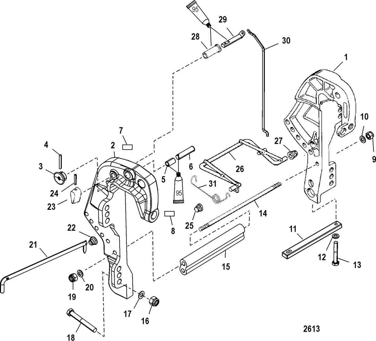 MERCURY/MARINER 25 (4-STROKE) Clamp Bracket(Remote Control)