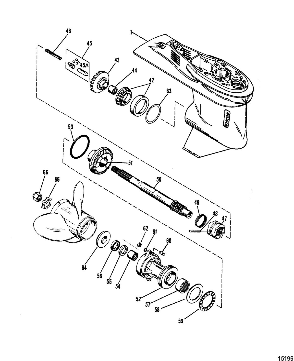 MERCURY/MARINER 100 / 115 HP (4 CYLINDER) Gear Housing, Propeller Shaft