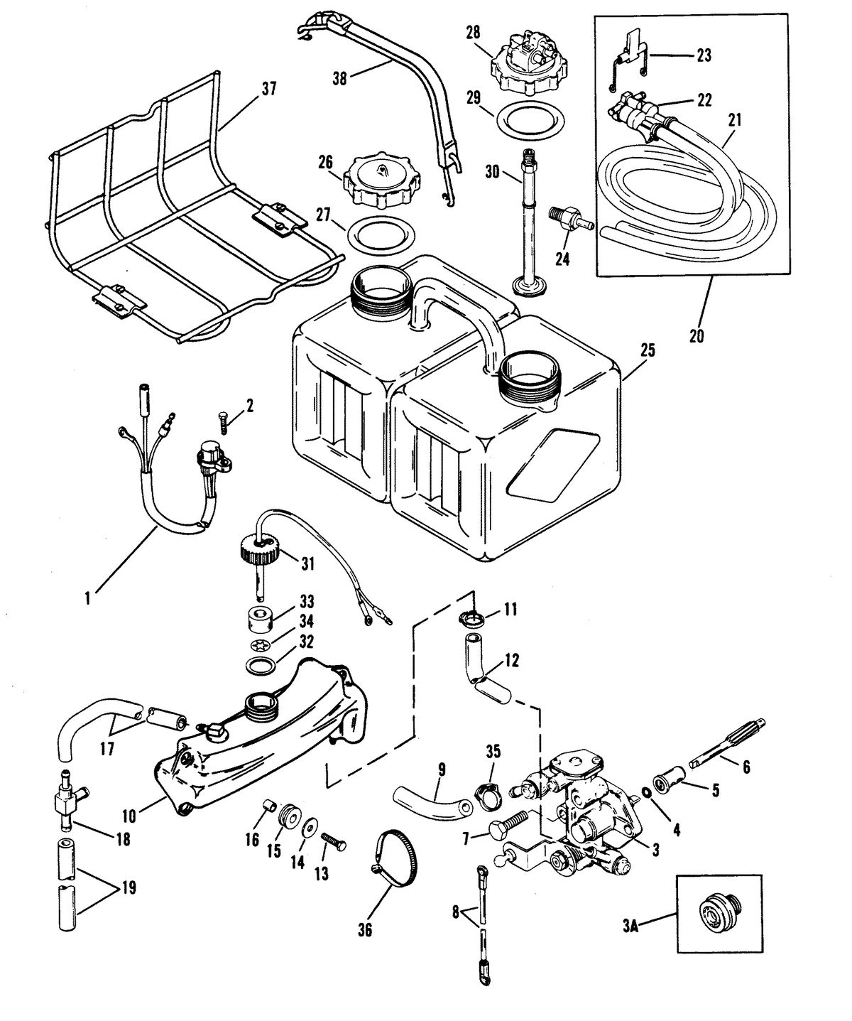 MARINER 175 SKI (EFI) (V-6) OIL INJECTION COMPONENTS