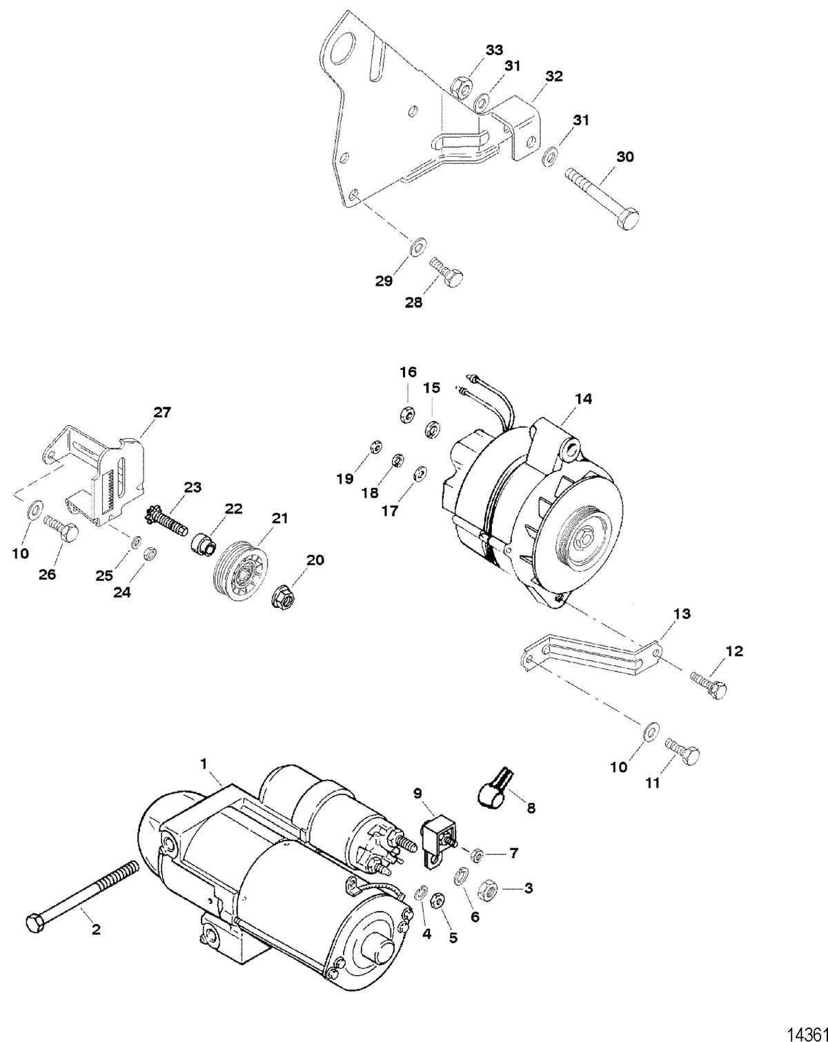 RACE STERNDRIVE SCORPION 377 STERNDRIVE Starter And Alternator Mounts