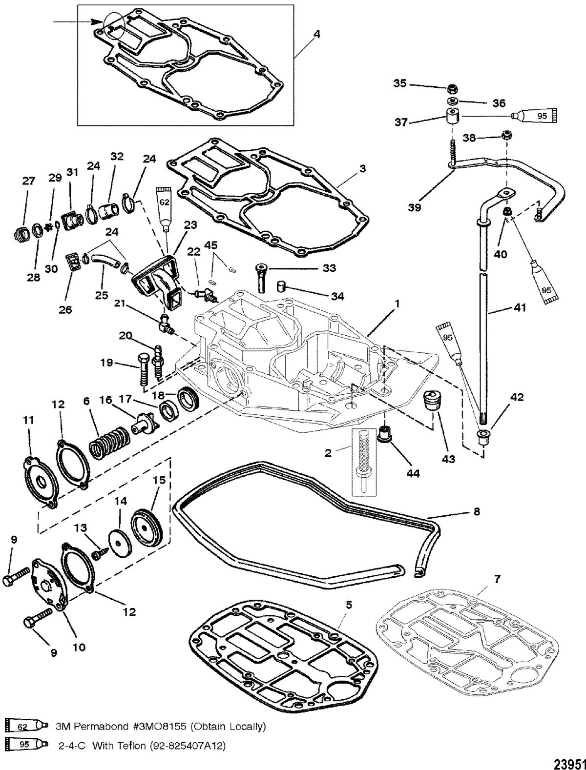 MERCURY/MARINER 225 AND 225 SEAPRO/MARATHON (3.0L CARB) EXHAUST PLATE