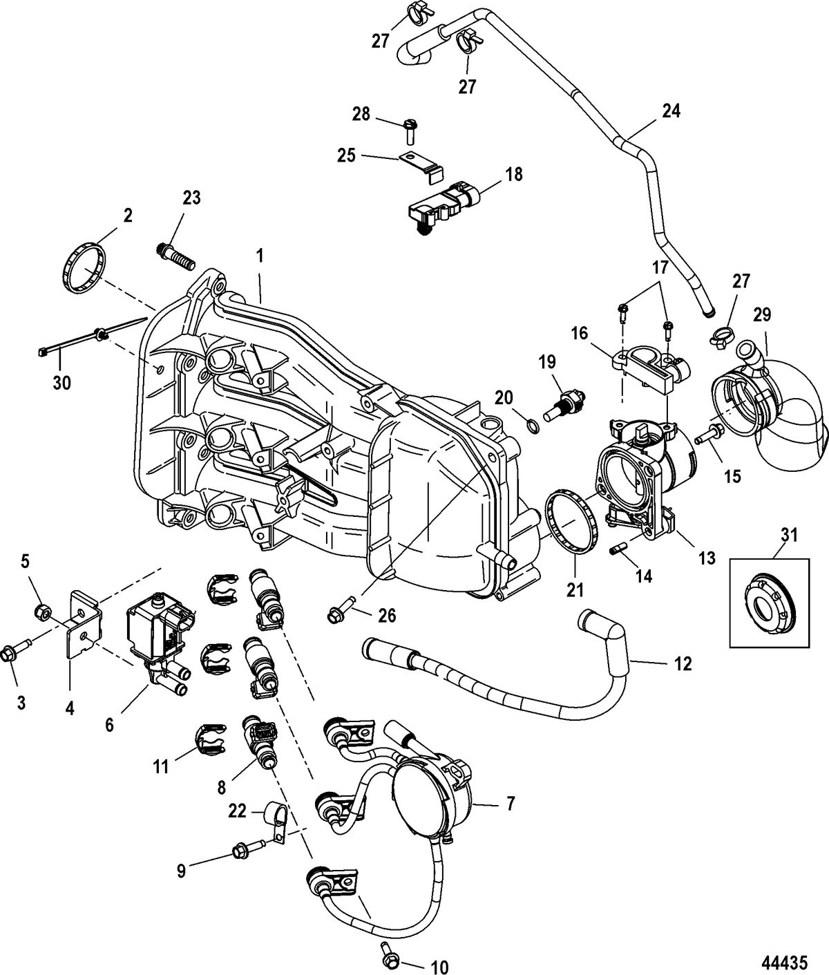 MERCURY/MARINER 30/40 EFI 4-STROKE (3 CYLINDER) Intake Manifold