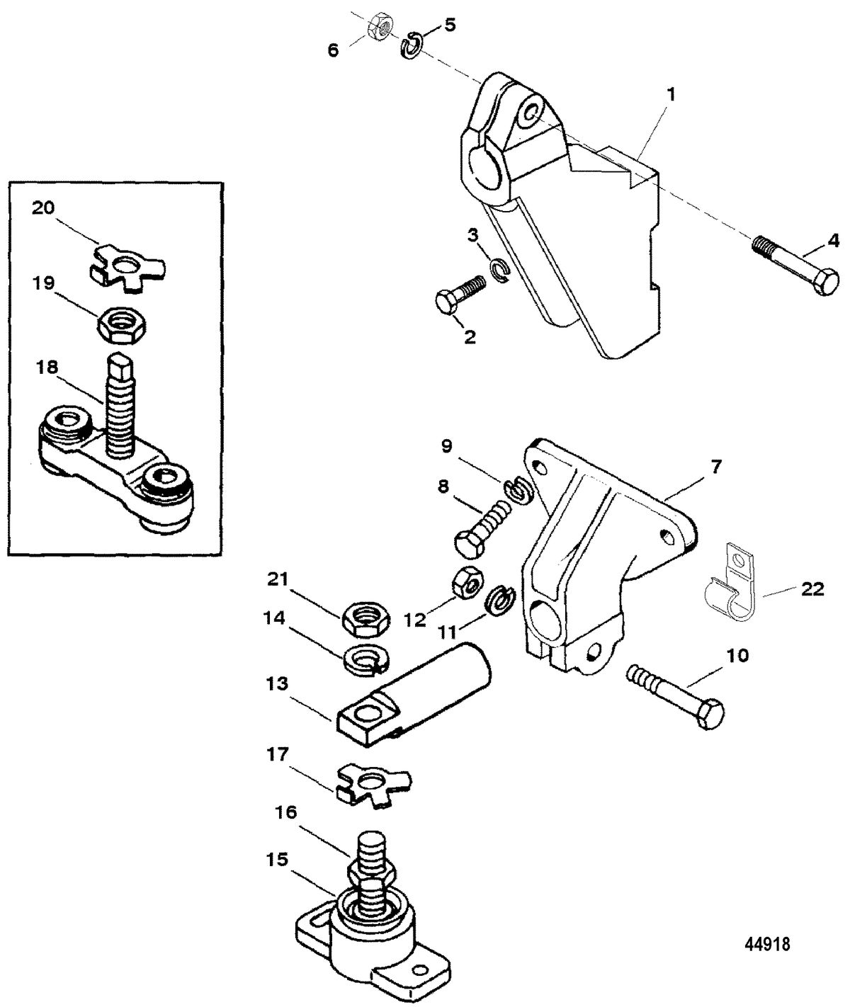 MERCRUISER 5.7L EFI (MIE)TBI (GEN+) TRANSMISSION AND ENGINE MOUNTING(BORG WARNER 71C)