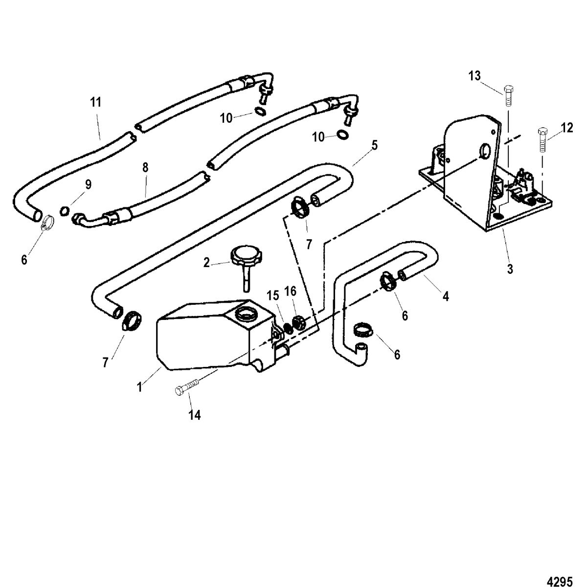 MERCRUISER D7.3L D-TRONIC BRAVO DIESEL Power Steering Reservoir