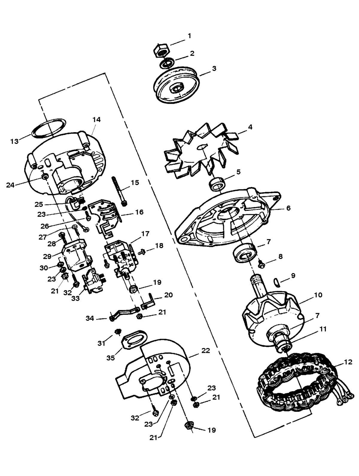 MERCRUISER 350 MAG TOURNAMENT SKI (CARB) ALTERNATOR (PRESTOLITE #8EM2003KA)