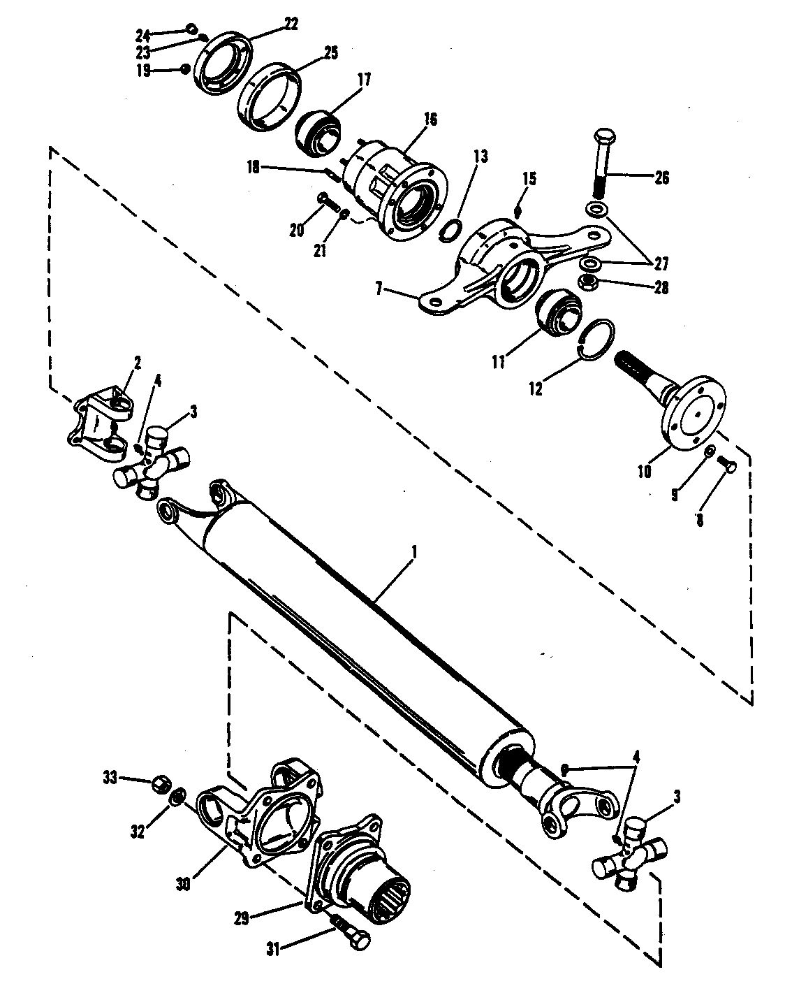 MERCRUISER 465 H.P. ENGINE DRIVESHAFT AND TAILSTOCK
