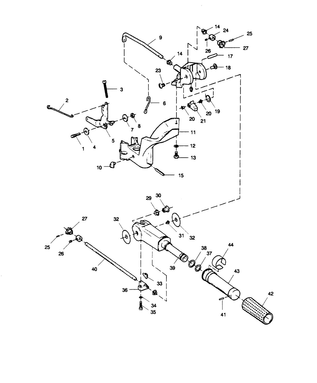 SEARS SEARS 9.9 H.P. TILLER HANDLE AND THROTTLE LINKAGE