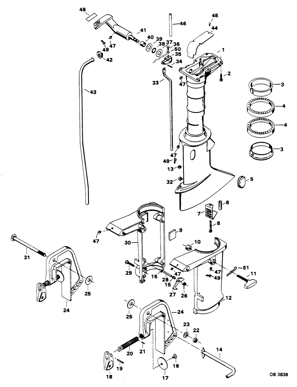 CHRYSLER 4 H.P. MOTOR LEG