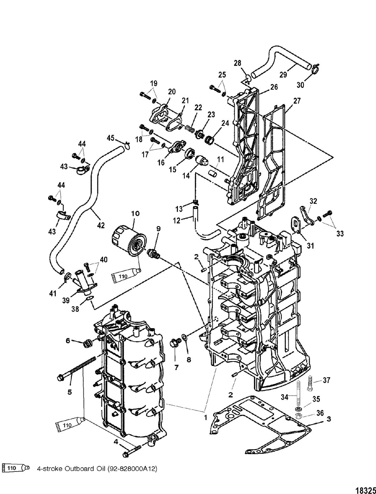 MERCURY/MARINER 75/90 (4-STROKE) Cylinder Block and Crankcase