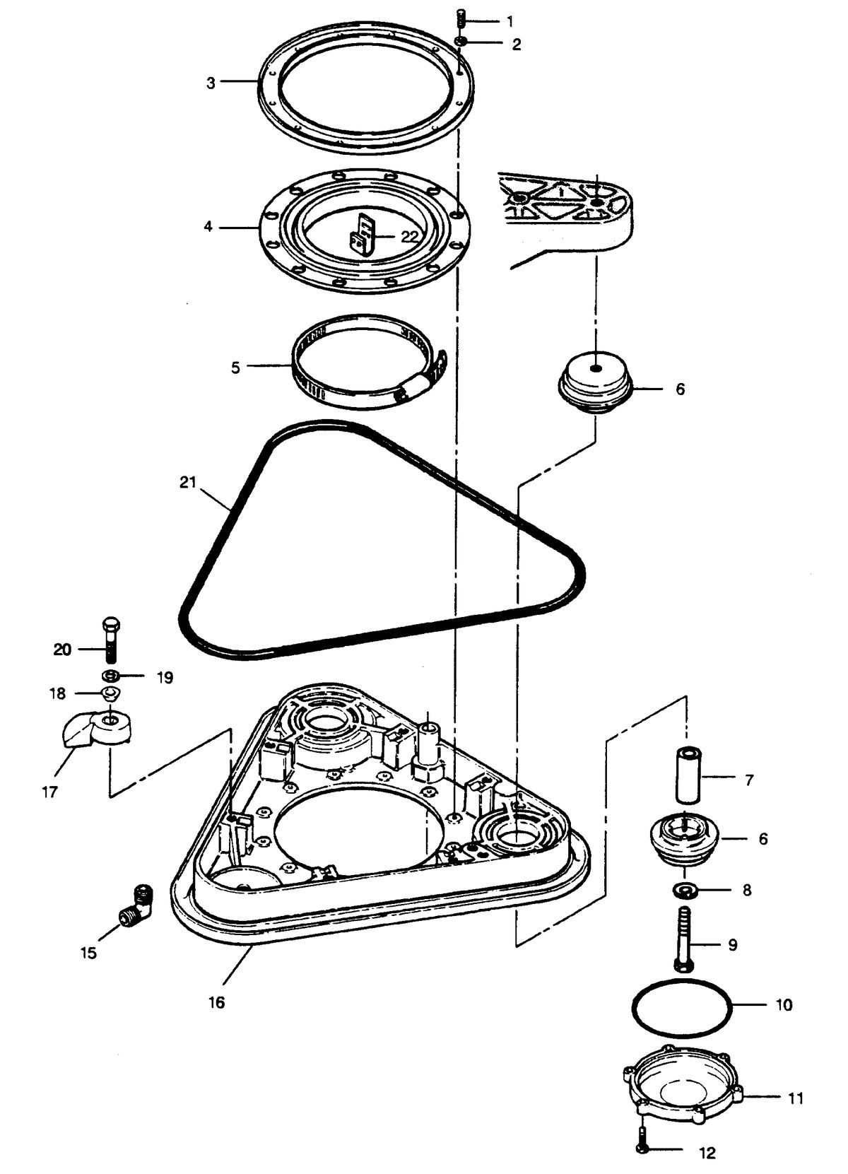FORCE FORCE 1990 90 H.P. "A" MODEL L-DRIVE TRANSOM PLATE