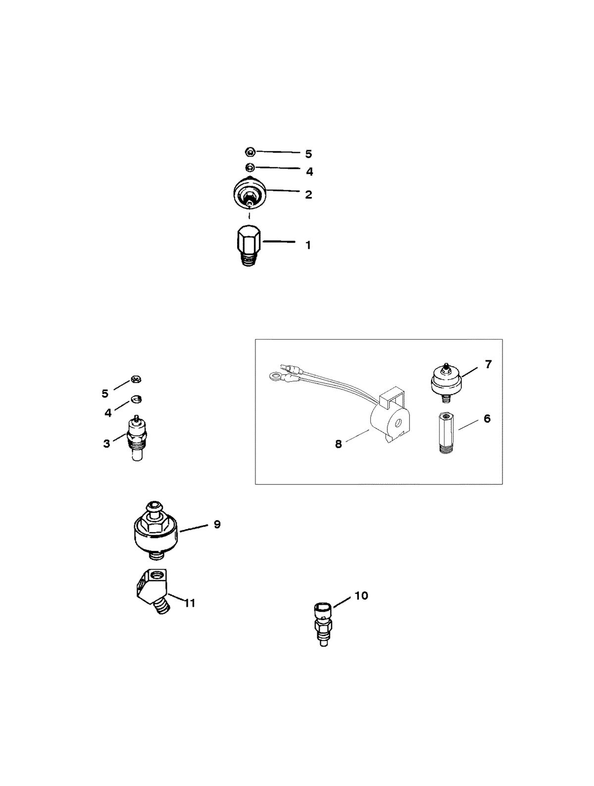 MERCRUISER 350 MAGNUM TBI TOURN SKI SENDERS AND SENSORS