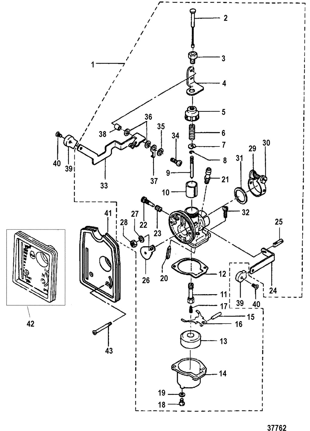 MERCURY/MARINER 2.5/3 HP(NON-SHIFT) CARBURETOR