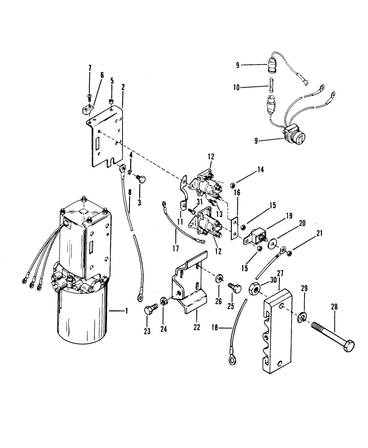 RACE OUTBOARD 2.4 L (CARB) HYDRAULIC PUMP AND MOUNTING BRACKETS