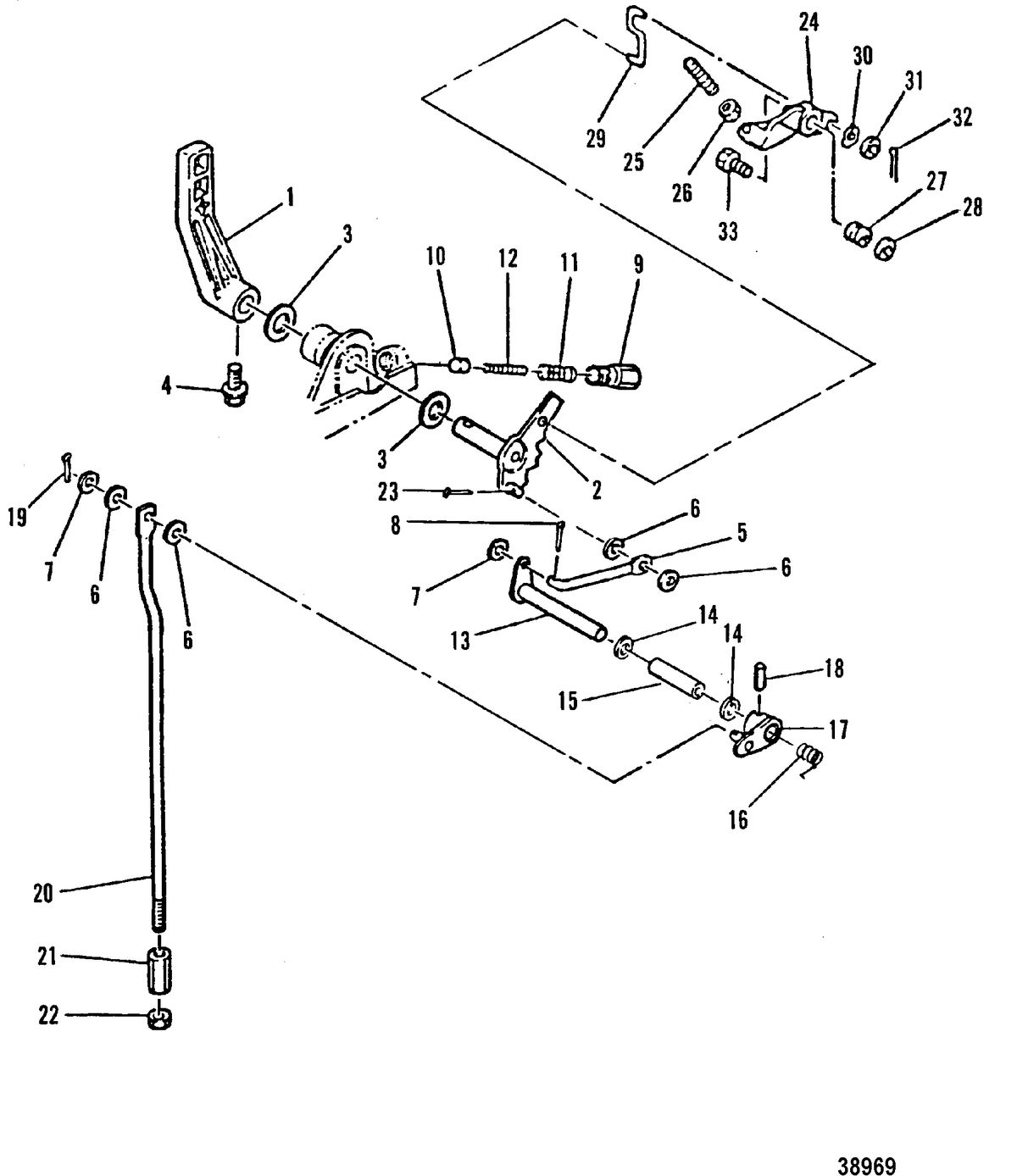 MARINER 30 HP GEAR SHIFT LINKAGE