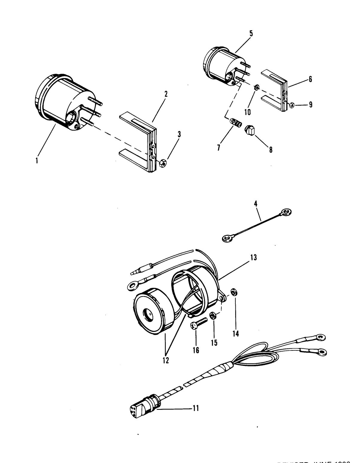 RACE OUTBOARD MOD-VP TACHOMETER, TRIM GAUGE AND ALARM HORN
