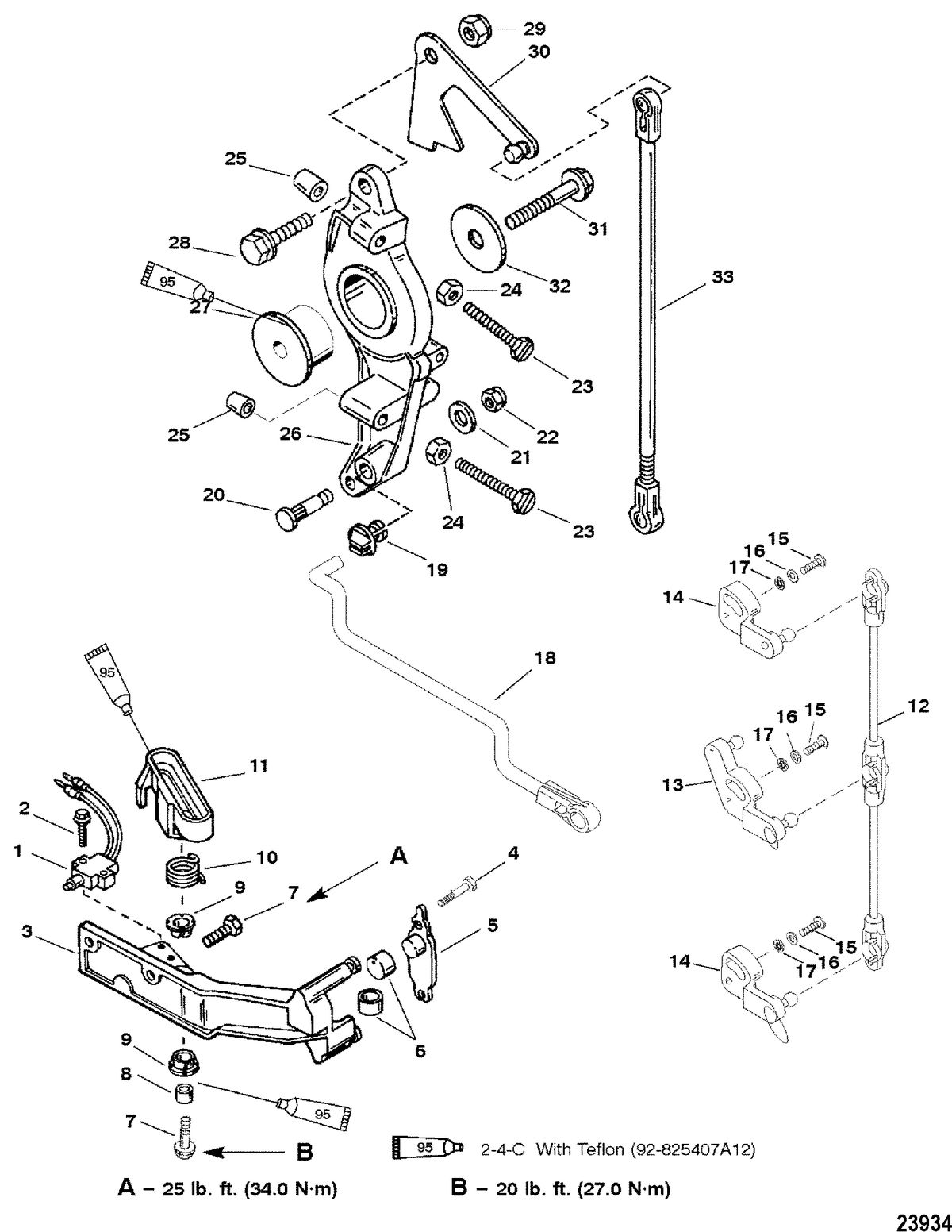 MERCURY/MARINER 225 AND 225 SEAPRO/MARATHON (3.0L CARB) ANCHOR BRACKET(ALL MODELS) (S/N-0G303046 & UP)