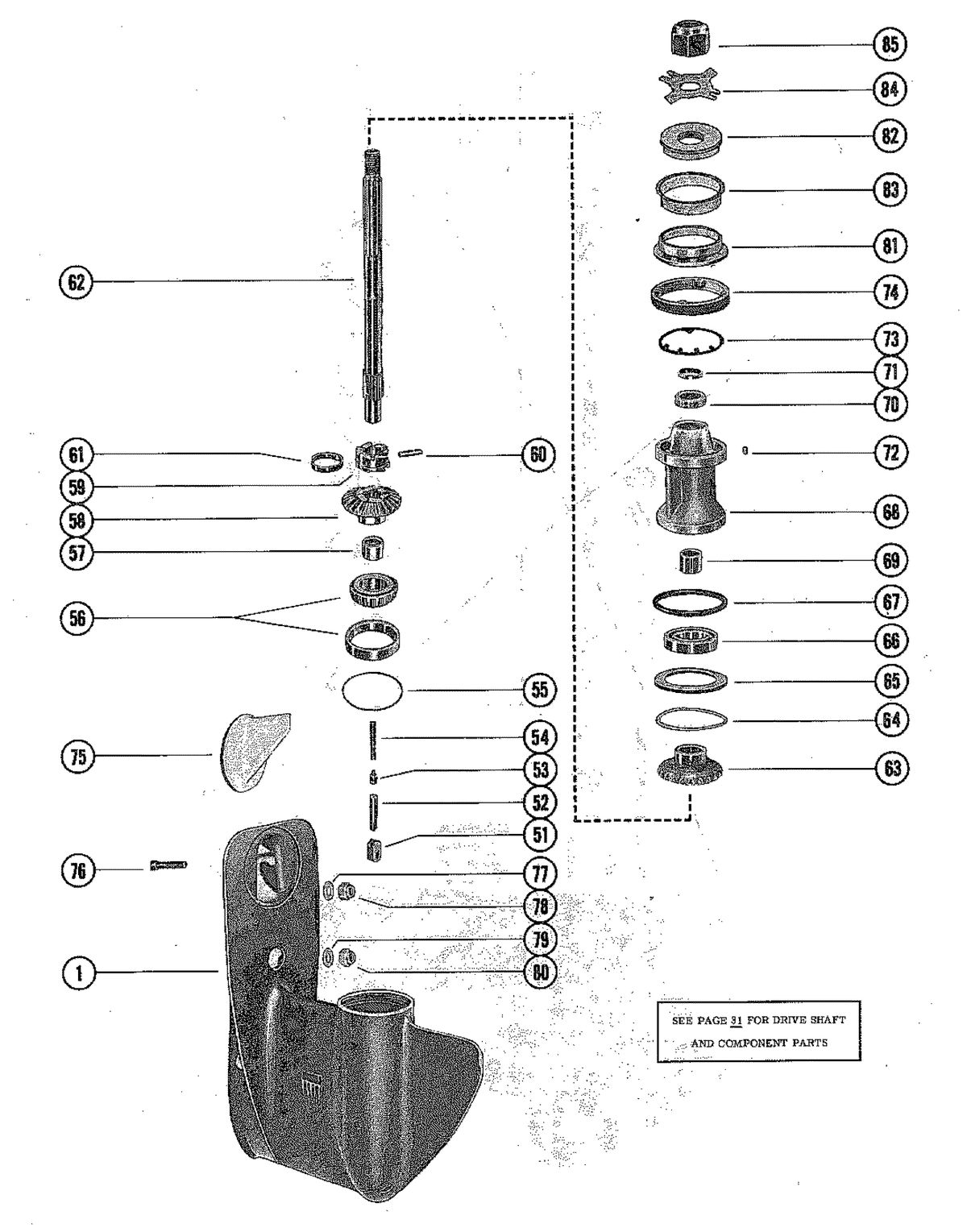 MERCURY MERC 402 GEAR HOUSING ASSEMBLY, COMPLETE (PAGE 2)