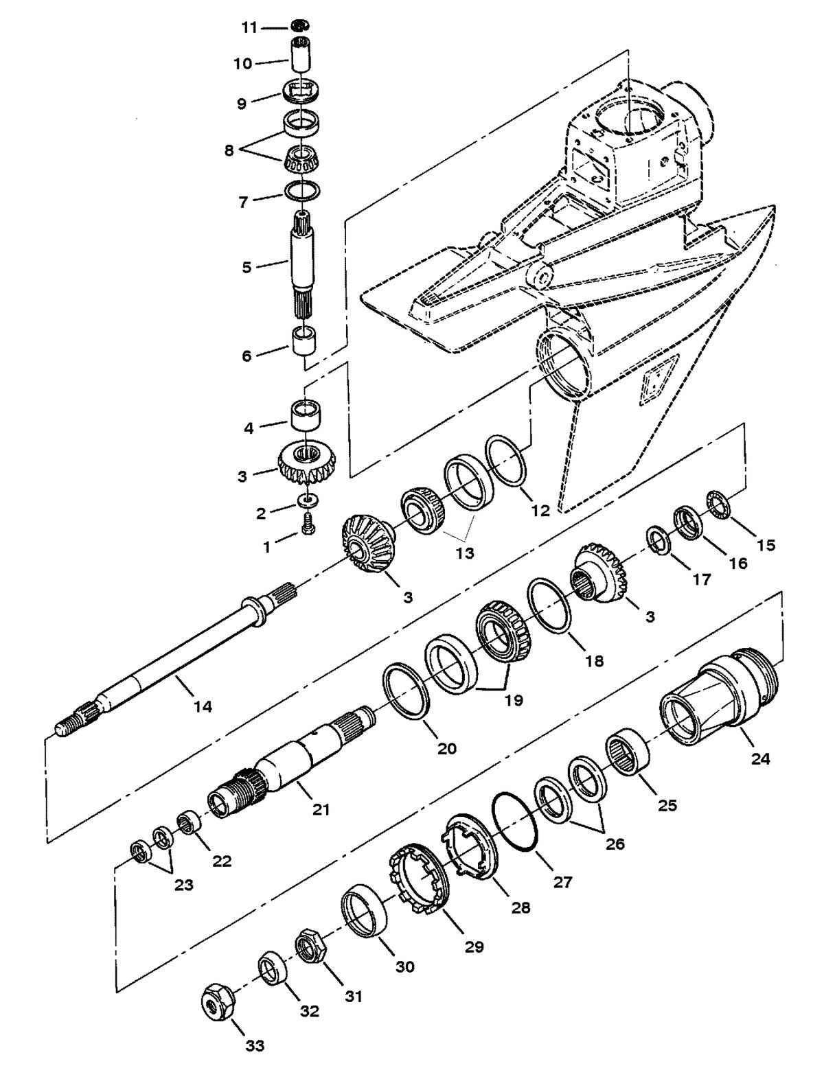 MERCRUISER BLACKHAWK  DRIVE/TRANSOM ASSEMBLY LOWER GEARS AND COMPONENTS