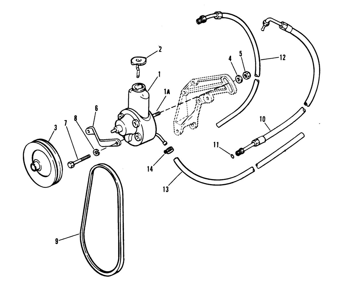 MERCRUISER 370 H.P. TRS ENGINE (CARD 37) POWER STEERING COMPONENTS (M0042-X18)