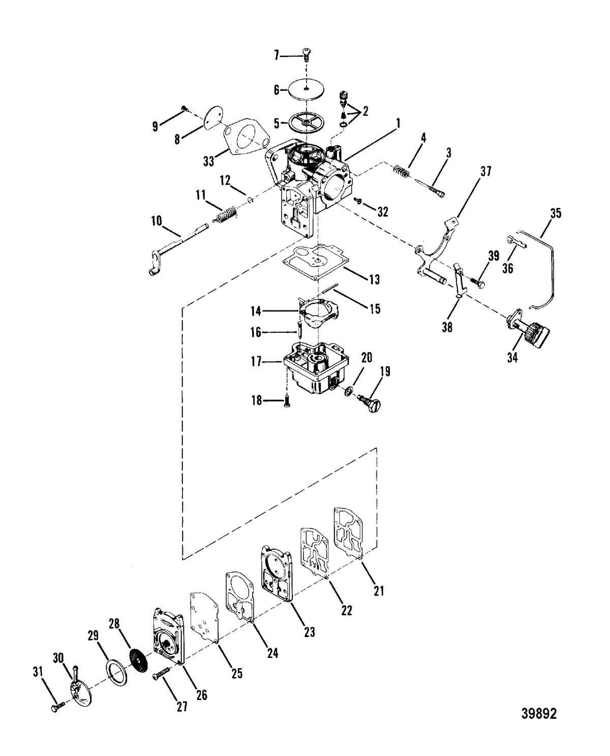 MERCURY MERC 18 CARBURETOR ASSEMBLY