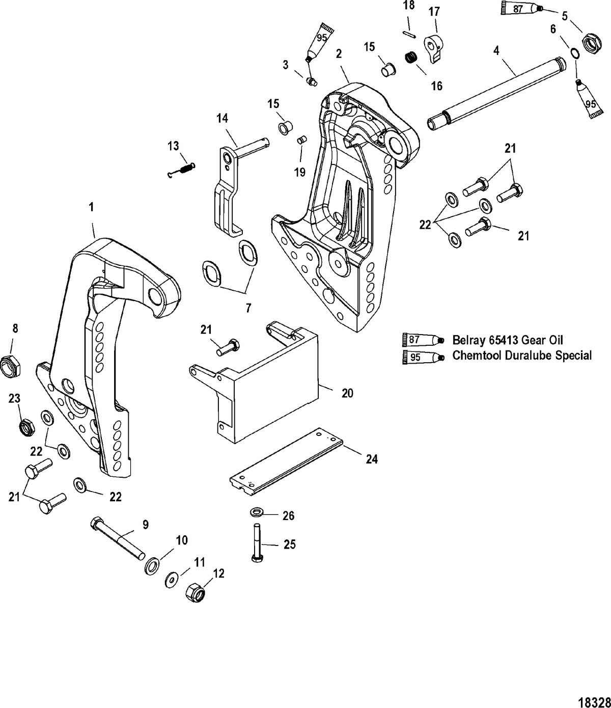 MERCURY/MARINER 75/90 (4-STROKE) Transom Bracket