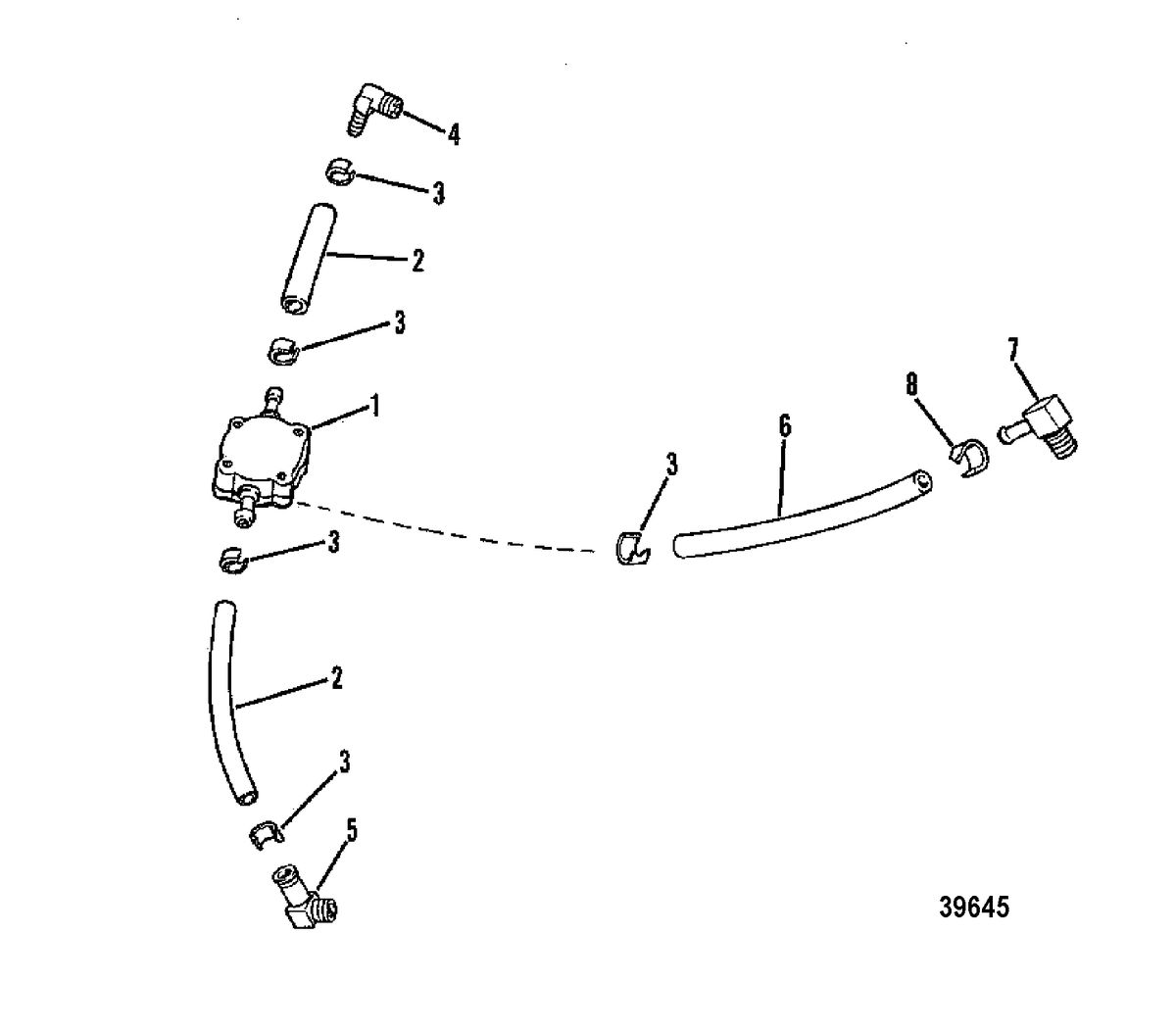 MERCURY 4 HP FUEL PUMP AND FUEL LINES