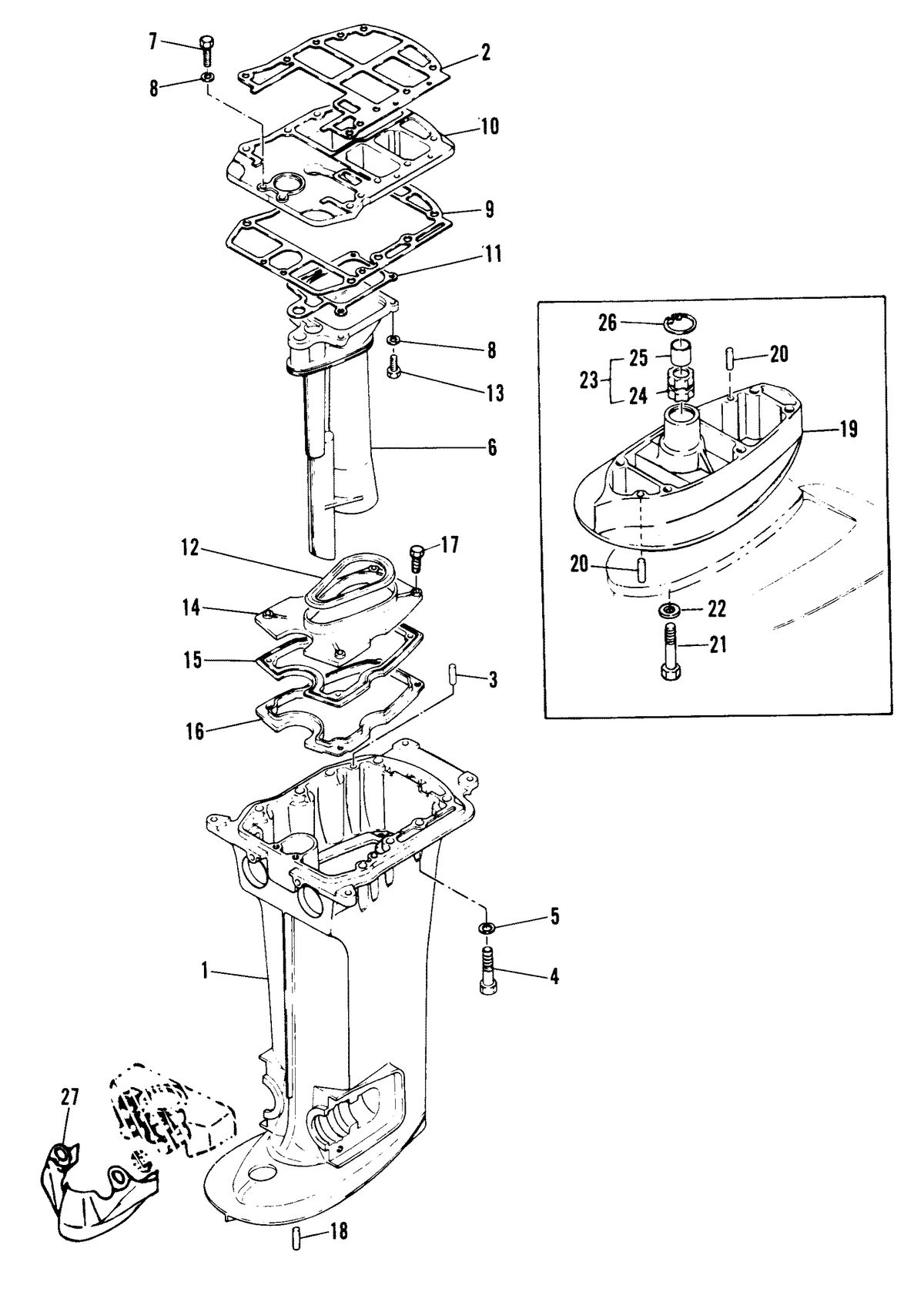 MARINER 40A HORSEPOWER DRIVESHAFT HOUSING