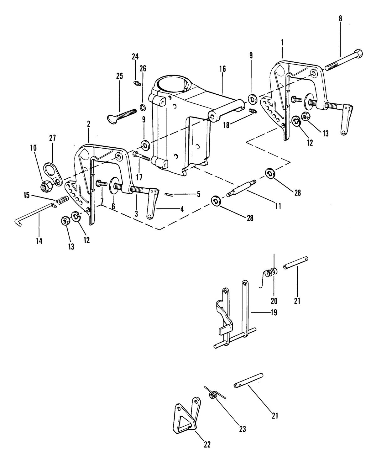 MERCURY MERC 3.5 H.P. CLAMP AND SWIVEL BRACKET