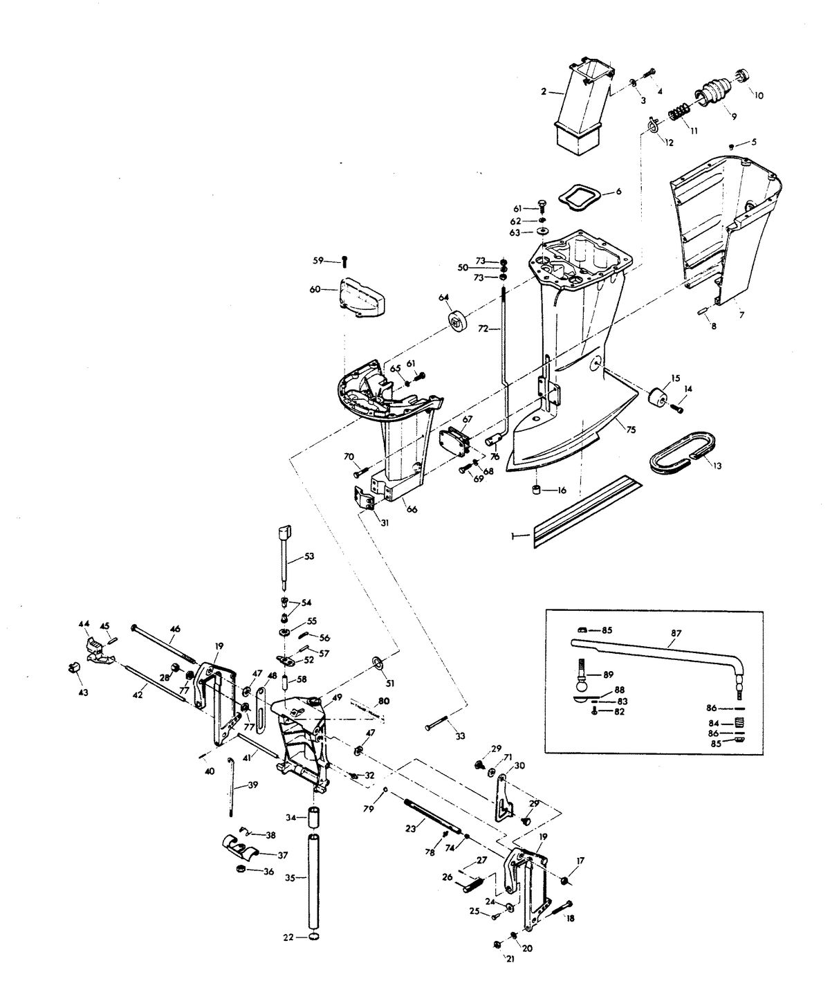CHRYSLER 75 H.P. MOTOR LEG