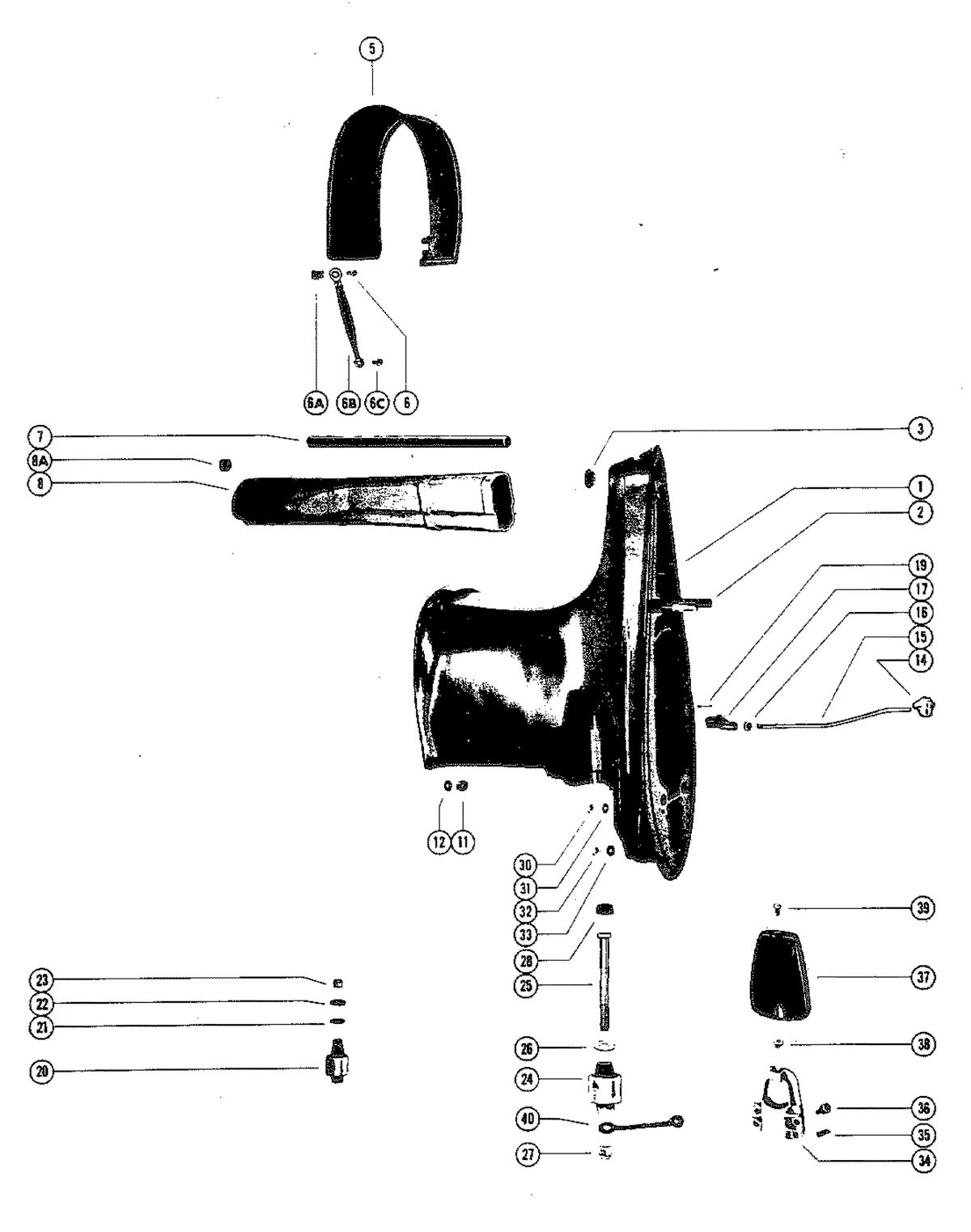 MERCURY MERC 90 DRIVE SHAFT HOUSING ASSEMBLY