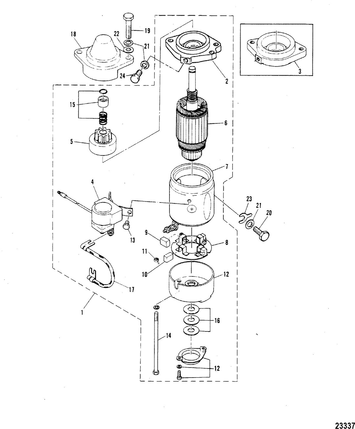MARINER 60 HORSEPOWER ELECTRIC STARTER MOTOR