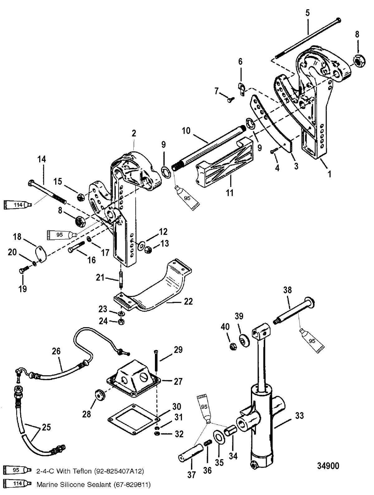 RACE OUTBOARD 225 EFI PROMAX/SUPERMAGNUM Transom Brackets, Short