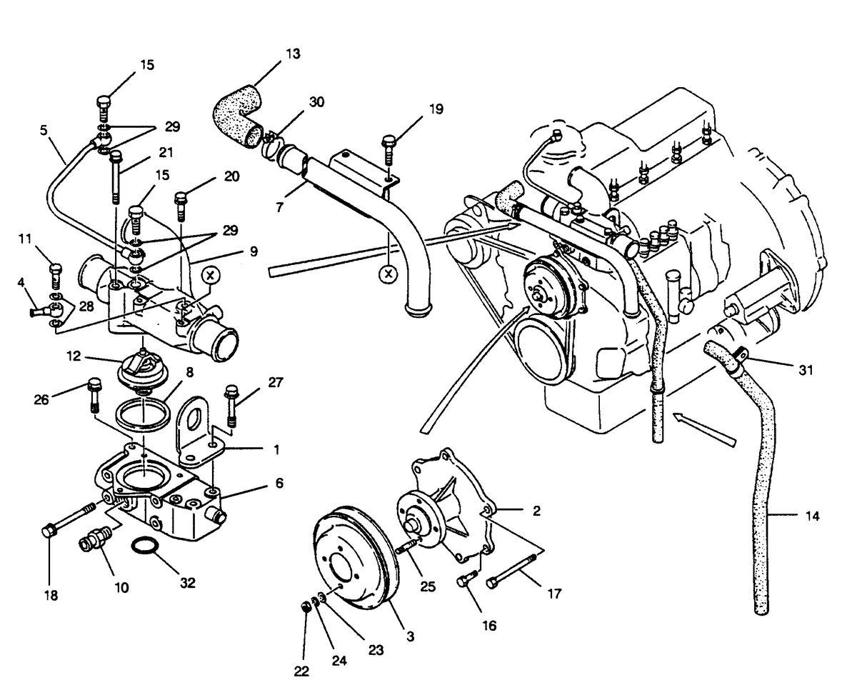 U.S. MARINE US MARINE W04CTI (210 H.P.) DIESEL COOLING SYSTEM