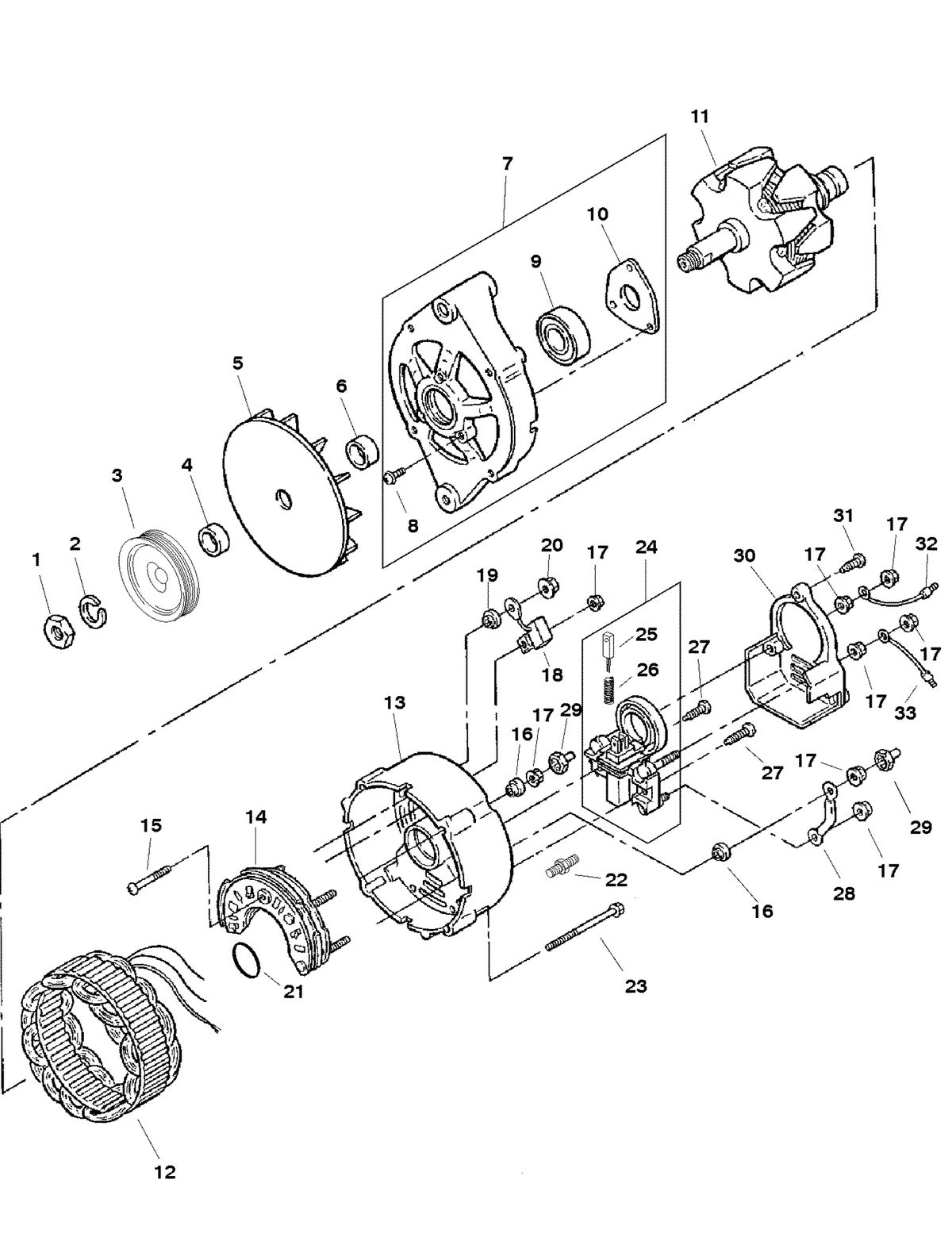MERCRUISER 5.7LX TBI BRAV0 350 TBI MAG ALPHA (EFI) ALTERNATOR (MANDO)