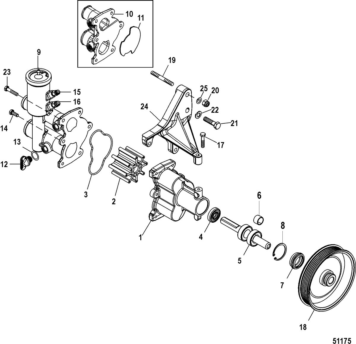 MERCRUISER 5.0, 350, 377 MAG MPI STERNDRIVE Sea Water Pump Assembly