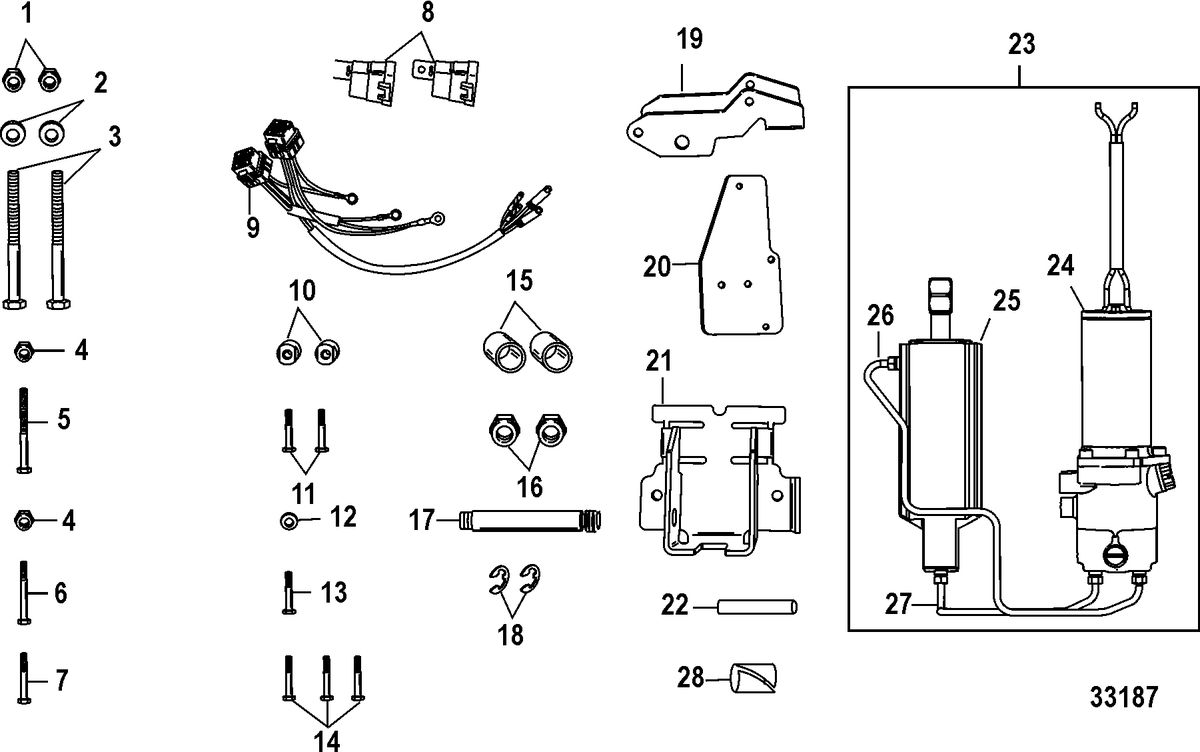 MERCURY/MARINER 8/9.9 (209CC) 4-STROKE Power Trim Kit, 850700A07