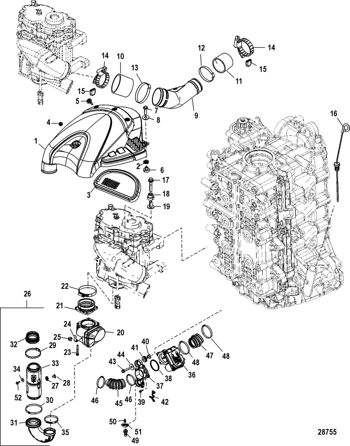 MERCURY/MARINER 135/150/175/200 4-STROKE Induction Components